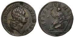 World Coins - Ireland, George I William Wood's coinage, 1723 copper Farthing, type III