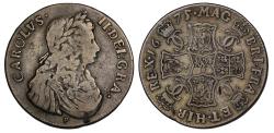World Coins - Scotland, Charles II 1675 Two Merks, type III with F below bust