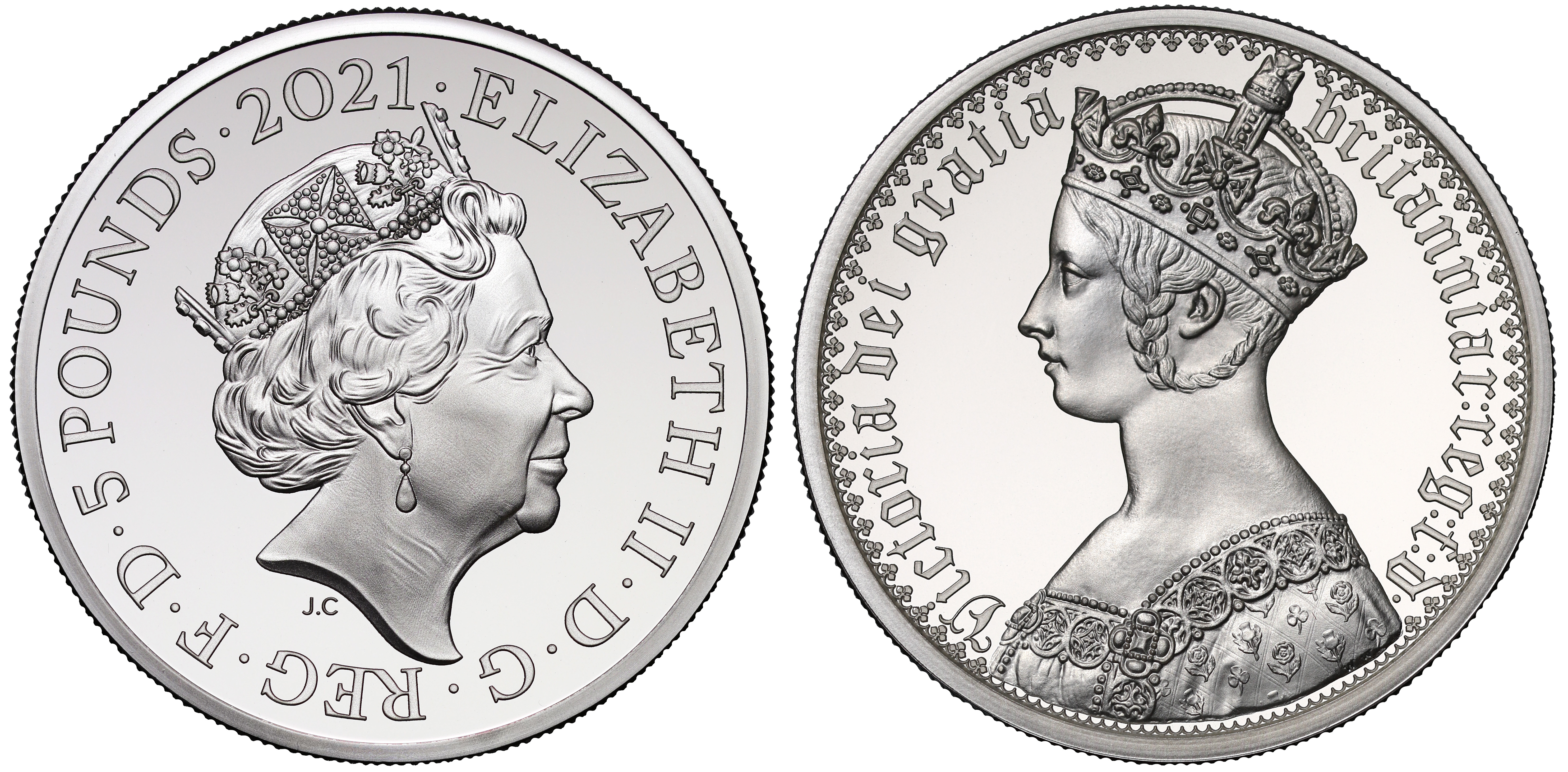 QEII 2021 silver PF70 FR 2oz Gothic Crown Portrait | European Coins