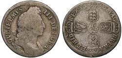 World Coins - William III 1696 Shilling H of HIB unusually flawed and off-centre strike
