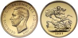 World Coins - George VI 1937 proof Five-Pounds NGC PF63 Ultra Cameo Coronation issue