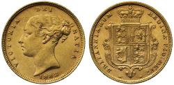World Coins - Victoria 1883 Half-Sovereign, fifth young head, MS61