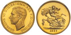 World Coins - George VI 1937 proof Five-Pounds PF63 UCAM, one of 5,501 struck