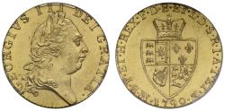 World Coins - George III 1790 Guinea, fifth head, spade type reverse, PCGS MS62