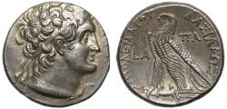 Ancient Coins - Cleopatra III and Ptolemy IX Soter, Silver Tetradrachm.