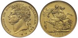 World Coins - George IV 1822 Sovereign laureate head MS62