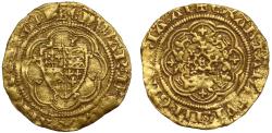 World Coins - Edward III Quarter-Noble, Pre-Treaty series B of 1351, "Amen" reverse