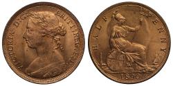 World Coins - Victoria 1890 Halfpenny