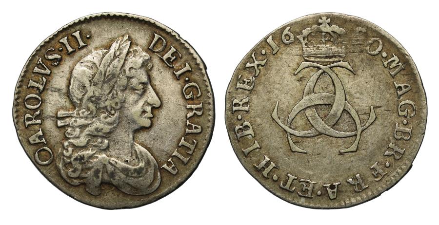 Charles II 1680 silver Threepence C struck over O in CAROLVS | European ...