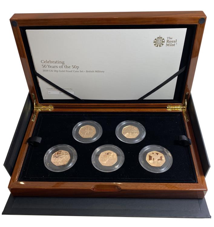 Elizabeth II 2019 gold proof Fifty Pence 5-coin Set | European Coins