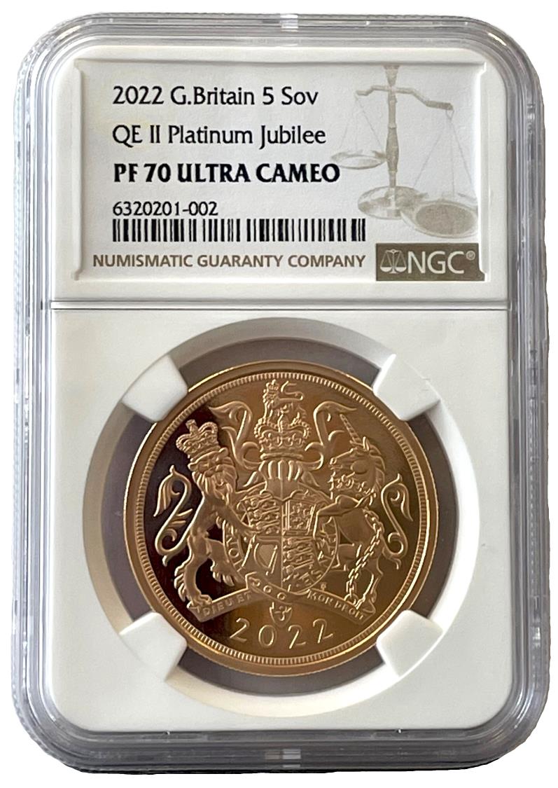 QEII 2022 PF70 UCAM Five-Pounds One year type | European Coins