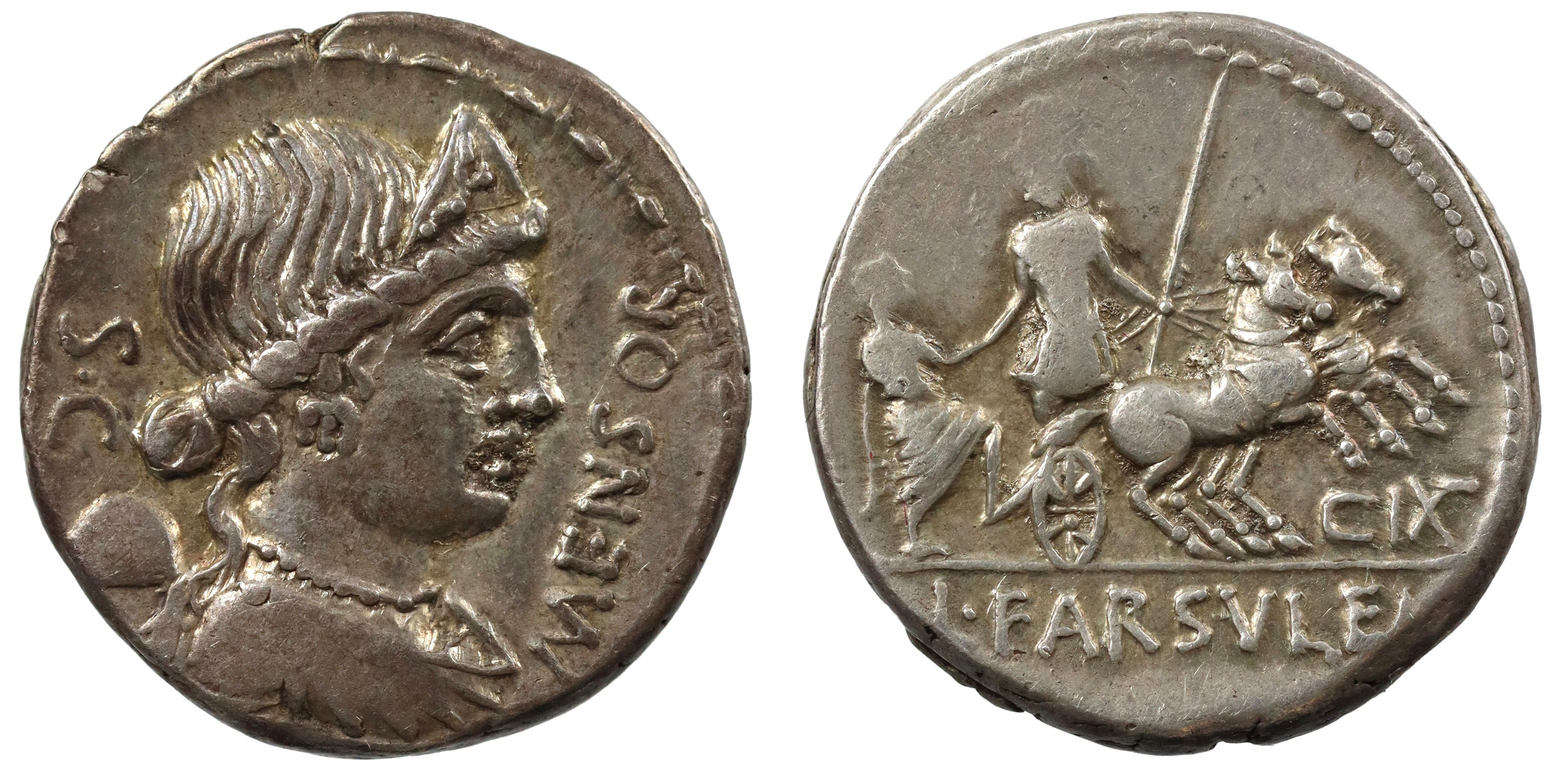 L Farsuleius Mensor, silver Denarius | Roman Imperial Coins