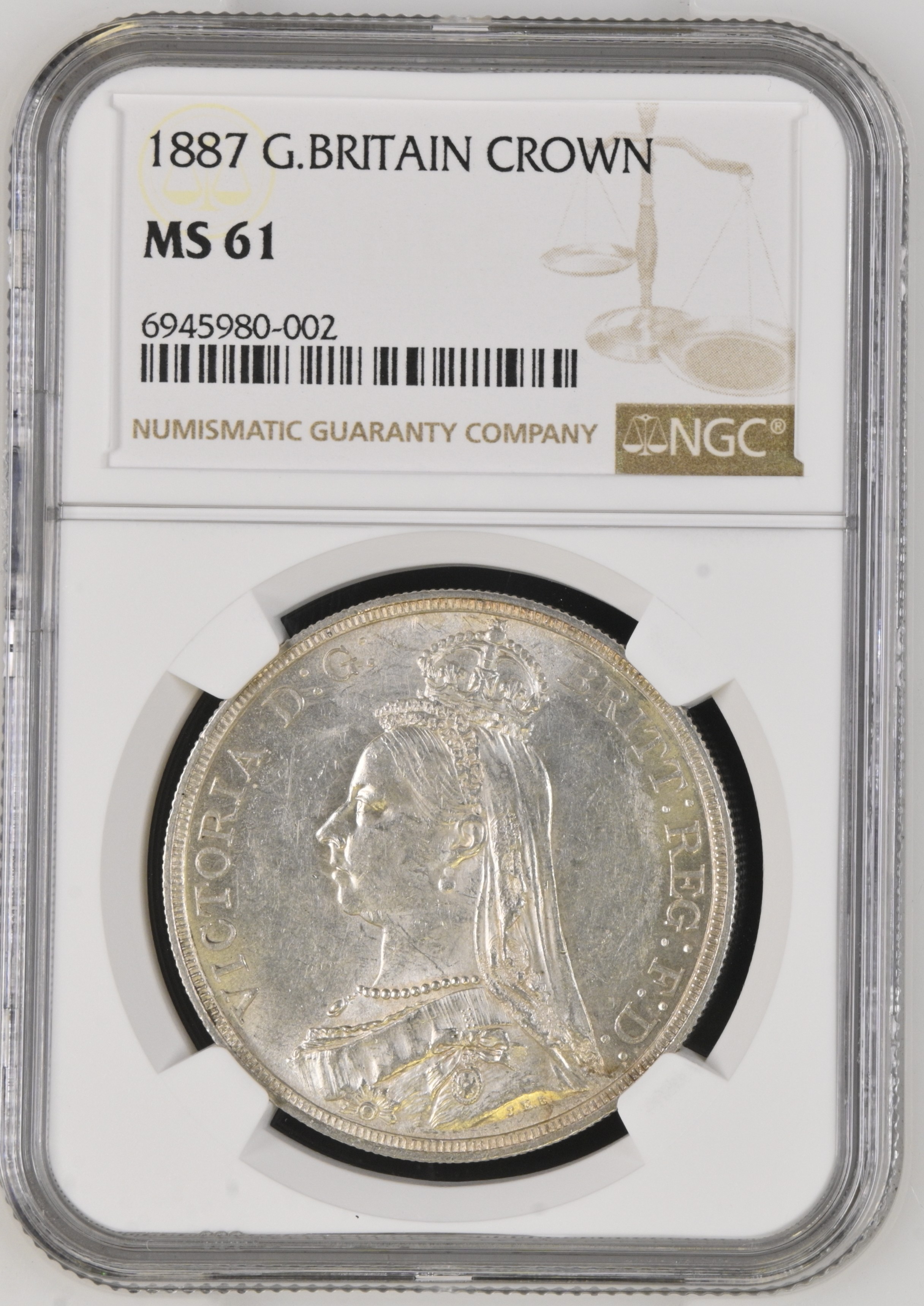 Victoria 1887 Crown, Golden Jubilee issue MS61 | European Coins