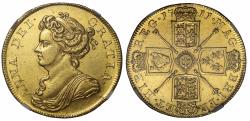World Coins - Anne 1711 Two-Guineas, Post-Union, NGC AU58