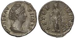 Ancient Coins - Faustina Snr, Silver Denarius, Aeternitas.