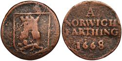 World Coins - Norfolk, 17th Century Farthing Token Norwich, 1668