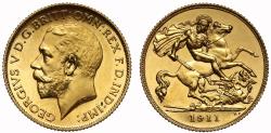 World Coins - George V 1911 proof Half-Sovereign, Coronation issue
