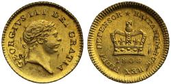 World Coins - George III 1809 Third-Guinea MS62, third type, second bust
