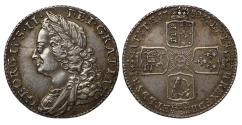 World Coins - George II 1750 Shilling, thin 0 in date, old head