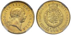 World Coins - George III 1811 Half-Guinea, rarest date for type MS61