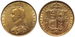 World Coins - Victoria 1887 Half-Sovereign Sydney Mint AU53, DISH S503, ex Iverson Collection