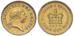 World Coins - George III 1810 Third-Guinea MS62, third type