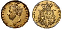World Coins - George IV 1829 Sovereign, penultimate year, AU55