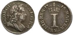 World Coins - George I 1716 silver Penny with stop after date