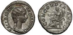 Ancient Coins - Orbiana, Silver Denarius.