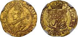 World Coins - Charles I gold Crown mint mark anchor below bust MS61, highest rarity