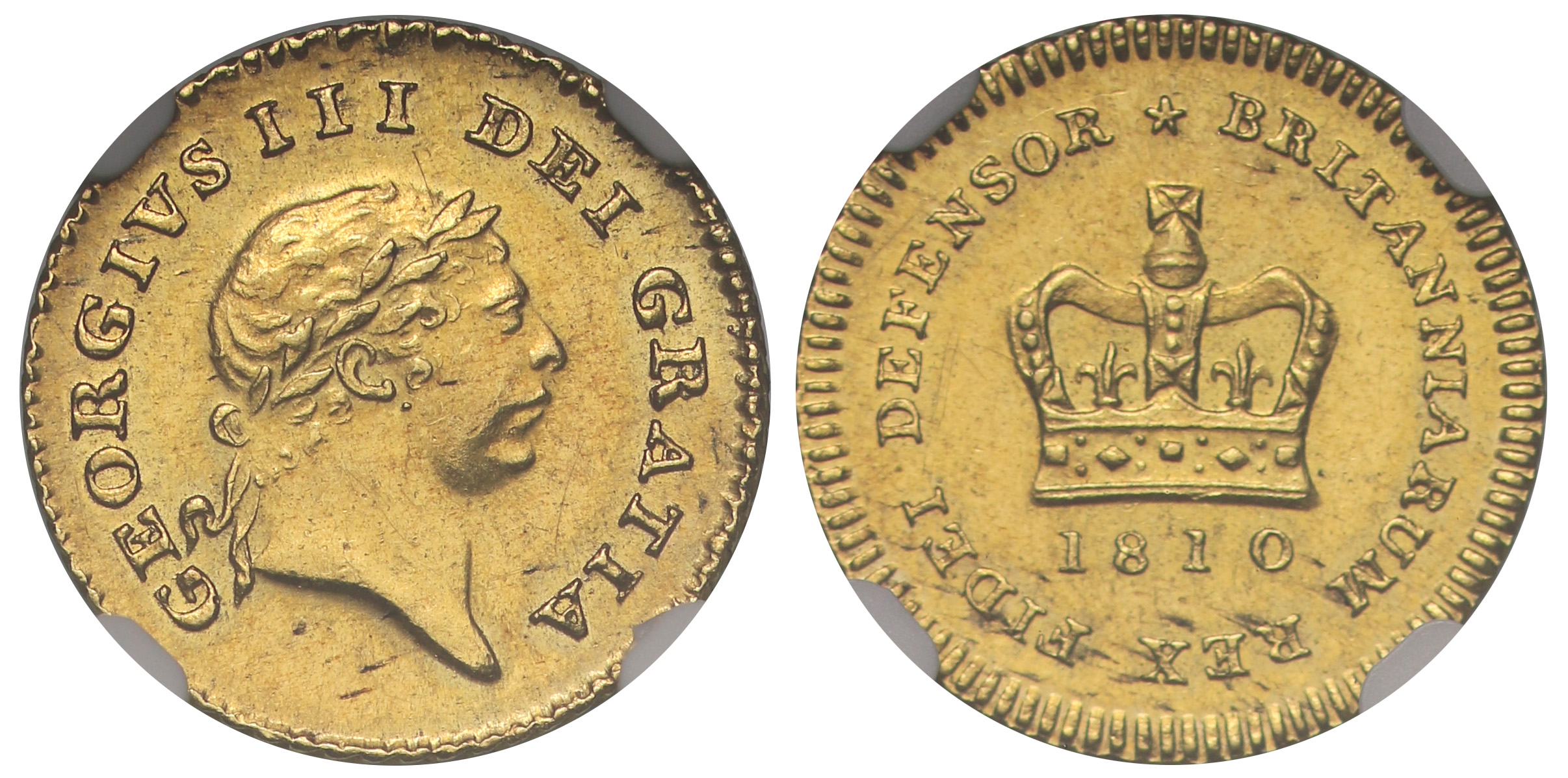 George III 1810 Third-Guinea MS62, third type | European Coins