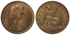 World Coins - Victoria 1893 Halfpenny