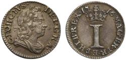 World Coins - George I 1716 silver Penny, no stop after date