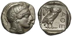 Ancient Coins - Attica, Athens, Silver Tetradrachm with almost full crest