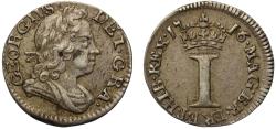 World Coins - George I 1716 silver Penny with stop after date