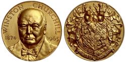 World Coins - Winston Churchill, 22ct Gold Medal by Pinches, AGW 3.1178 oz.