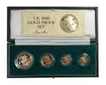 World Coins - Elizabeth II 1980 gold proof 4-coin Sovereign Set