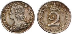 World Coins - George II 1756 silver Twopence