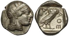Ancient Coins - Attica, Athens, Silver Tetradrachm.