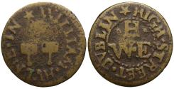 World Coins - Ireland, Dublin, 17th century Token, William Hulme, plate worker, Penny, High St