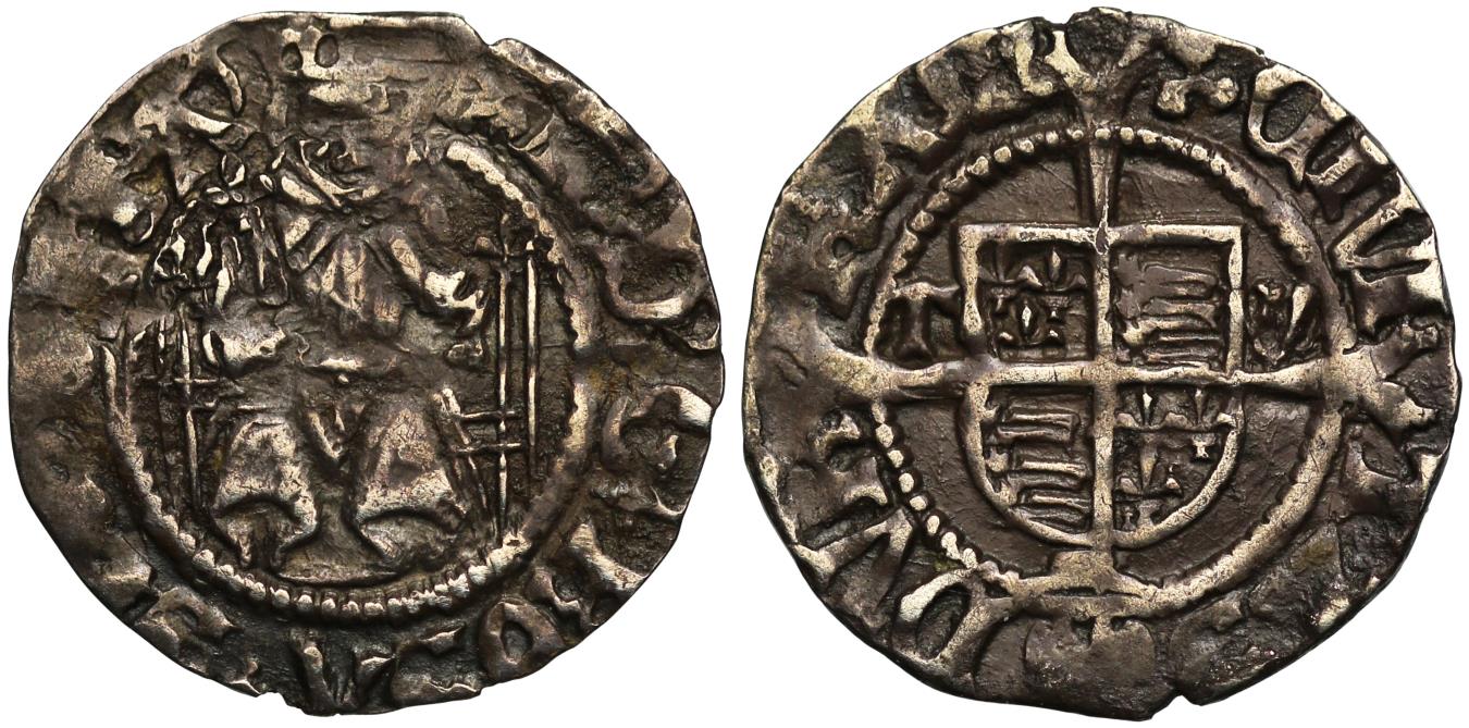 Henry VIII silver Penny Sovereign type, Durham Mint, Thomas Wolsey
