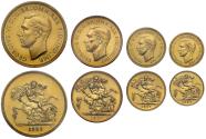 World Coins - George VI 1937 4-coin proof Set, PCGS graded PR63-62, Coronation issue