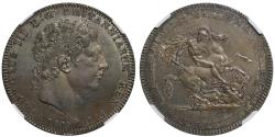 World Coins - George III 1819 LIX Crown, engraved by Pistrucci, MS63