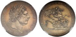 World Coins - George III 1818 Crown LVII edge, first year of issue, MS62