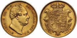 World Coins - William IV 1832 Sovereign second bust AU55
