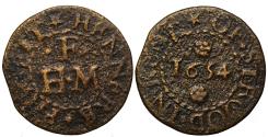 World Coins - 17th Century Kent Farthing, Strood, Hennere Figgett, 1654