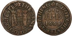World Coins - Dorset 17th century Token, Dorchester Town Farthing 1669