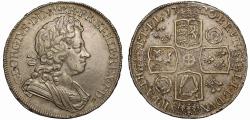 World Coins - George I 1720 Crown, 20 over 18, roses and plumes
