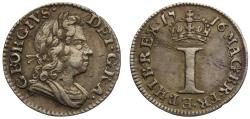 World Coins - George I 1716 silver Penny, without stop after date