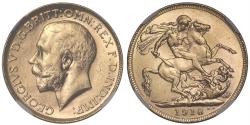 World Coins - George V 1918-P Sovereign Perth MS62